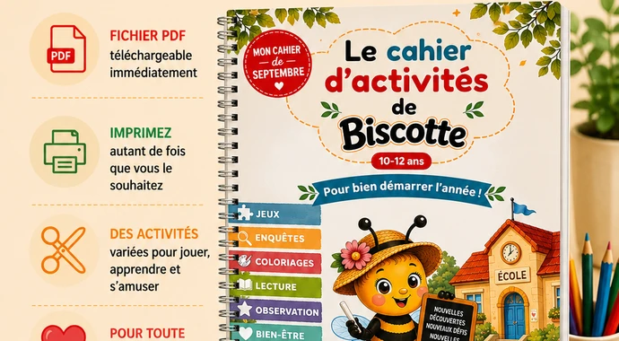 Le cahier d'activités de Biscotte — 10-12 ans