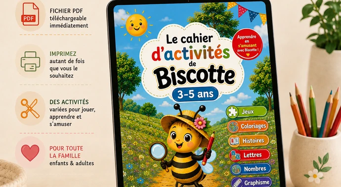 Le cahier d'activités de Biscotte — 3-5 ans
