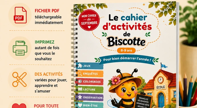 Le cahier d'activités de Biscotte — 8-9 ans