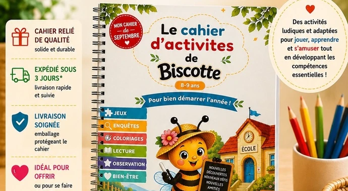 Cahier relié — 8-9 ans