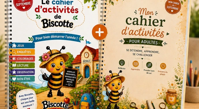 Le pack de la rentrée : un cahier enfant de 6 à 12 ans et un cahier adulte